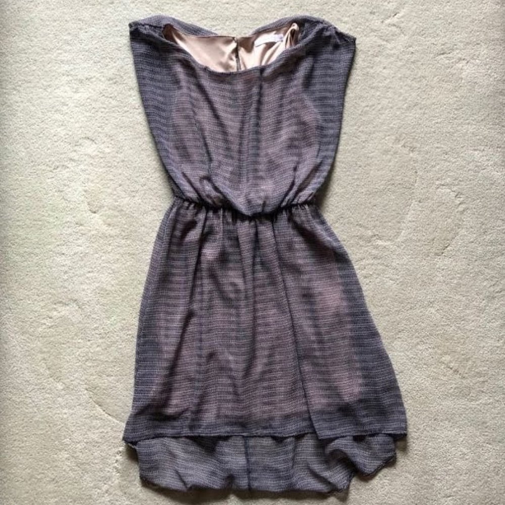 LUSH Navy Pattern Blouson Dress